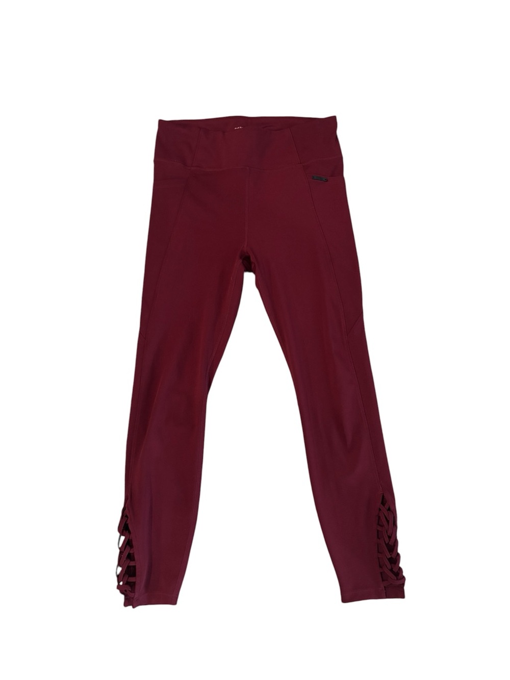 Nanette Lepore Burgundy Leggings with Side Lattice Detail Women’s